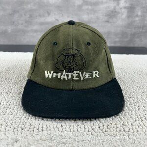 Vintage Stick World Snapback Hat OSFA Whatever Caricature Two Tone Embroidered